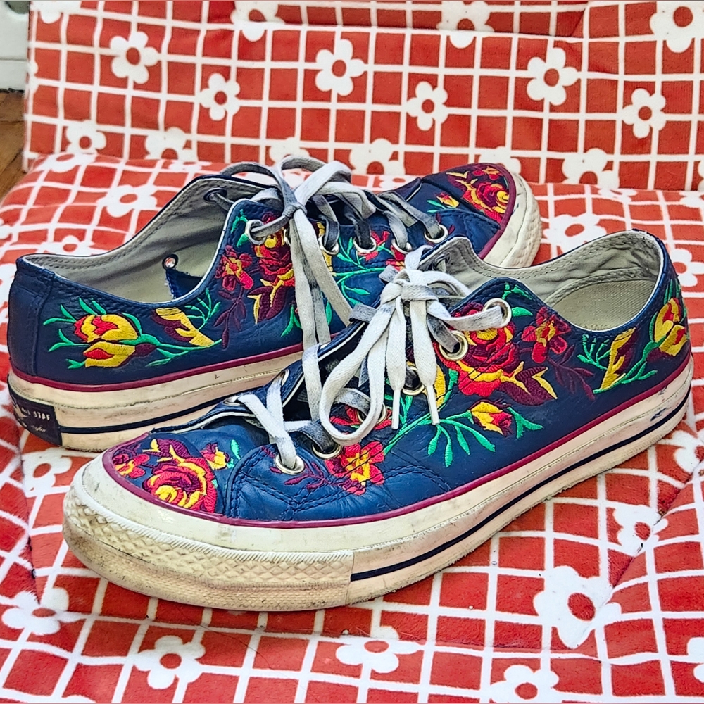 Converse Women's Chuck 70 Low 'Parkway Floral Embroidery' Sneakers sz 8.5 (6.5)